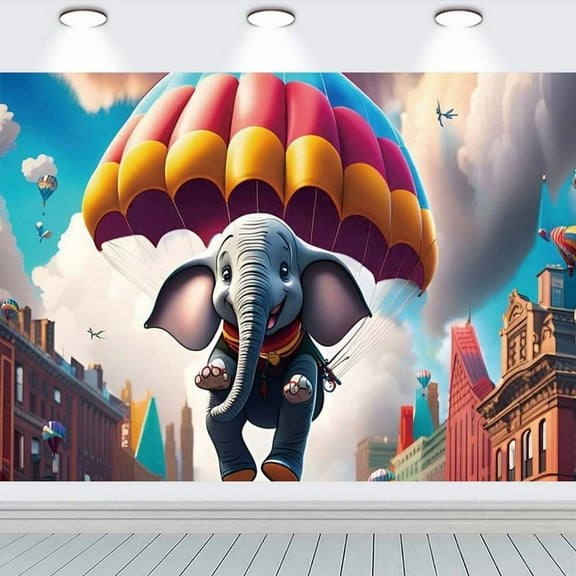 Dumbo Party Supplies Backdrop Banner Poster Birthday Decorations Background for Photography Taspestry