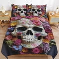 thumbnail image 2 of 3PCS Gothic Skull Lover Duvet Cover Set Twin, 1 Duvet Cover And 2 Pillowcase, Duvet Cover for Kids Girls Boys And Teens, 2 of 6