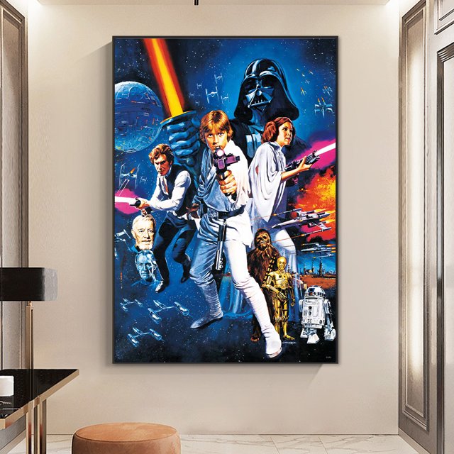 Pintura de diamante 5D DIY Taladro redondo completo Star Wars Decoración del hogar (E2789) Hugtrwg Para estrenar