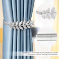 thumbnail image 4 of Curtains, 4 Pieces Silver Leaves Curtain Clip, Adjustable Alloy Elasticity Curtain Holder, Curtain Buckles with Spring Rope, 4 of 5