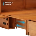 thumbnail image 3 of Mjkone Queen Murphy Bed Cube Cabinet, PoplarWood Murphy Bed Chest Bed with Drawer, Foldable Cabinet Bed for Dorm Loft Corner or Small Space,Cherry, 3 of 7