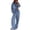 Blue, variant on Clossjun Womens Striped Print Lounge Set 2 Piece Casual Fashion Outfit Long Sleeve Shirt & Wide Leg Pants Set for Fall Wear L