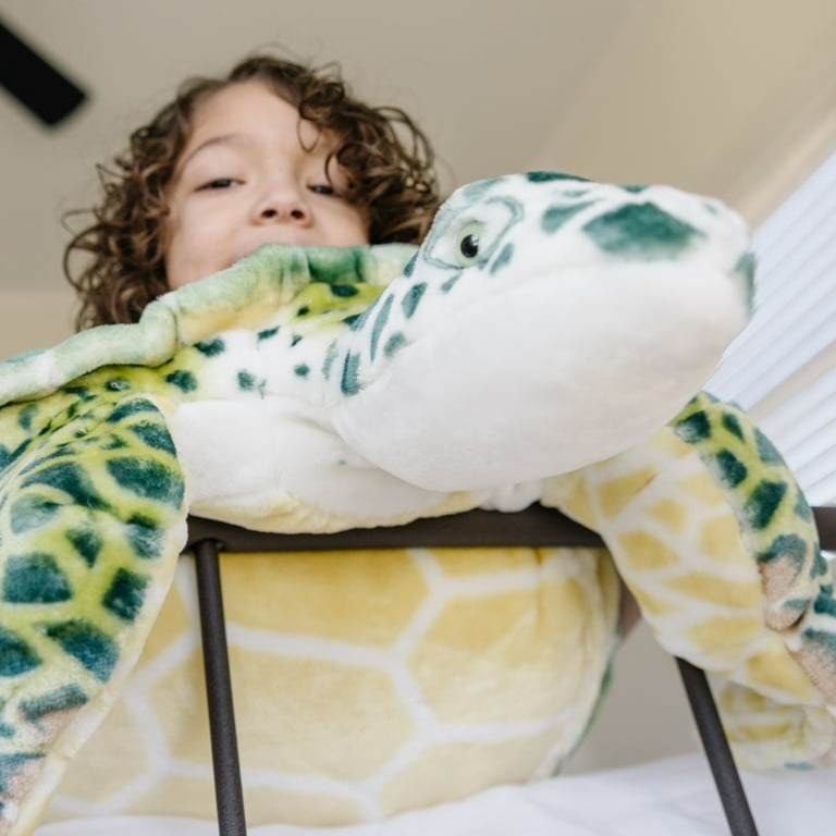 Melissa Doug Giant Sea Turtle Lifelike Stuffed Animal nearly 3 feet long