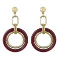 thumbnail image 2 of Pendientes colgantes de aro doble vintage para mujer, pendientes colgantes, joyas, de cumpleaños marrón Fernando Double Circle Drop Earrings, 2 of 5