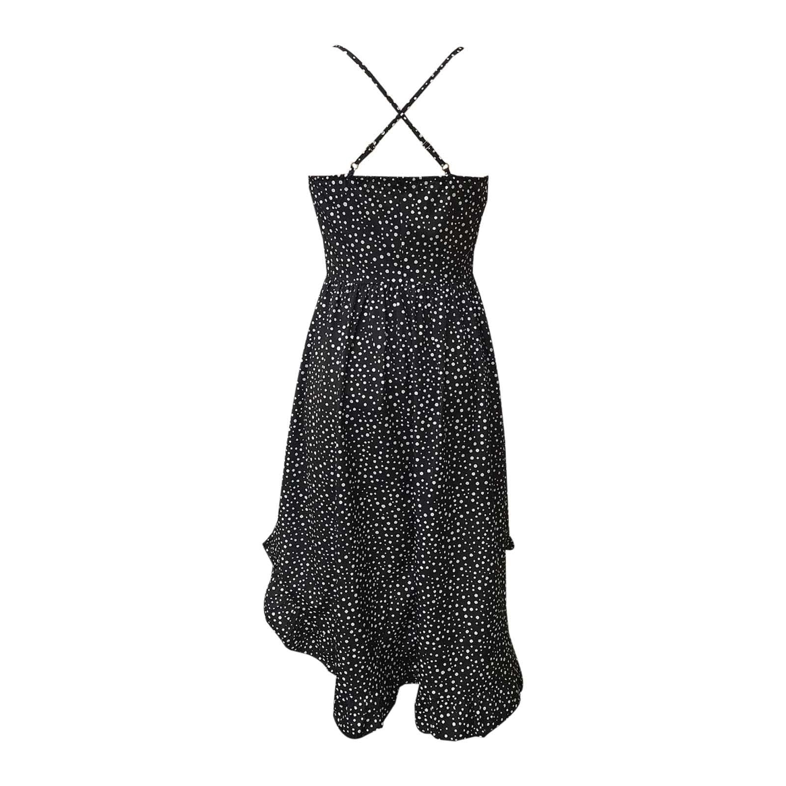 Hvot&aat Western Cowgirl Dress for Women Sexy Spaghetti Strap Deep V Neck Vintage Western Mini Dresses Floral Chiffon Flowy Dress