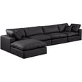 thumbnail image 3 of Meridian Furniture Comfy Black Faux Leather Modular Sectional, 3 of 14