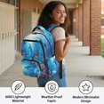 thumbnail image 4 of Psesaysky Dolphin Ocean Scene Print School Bag with Breathable Straps, Padded Shoulder Straps Multi-Pocket 17 pollici Toddler Bookbag for Middle School Elementary School, 4 of 9