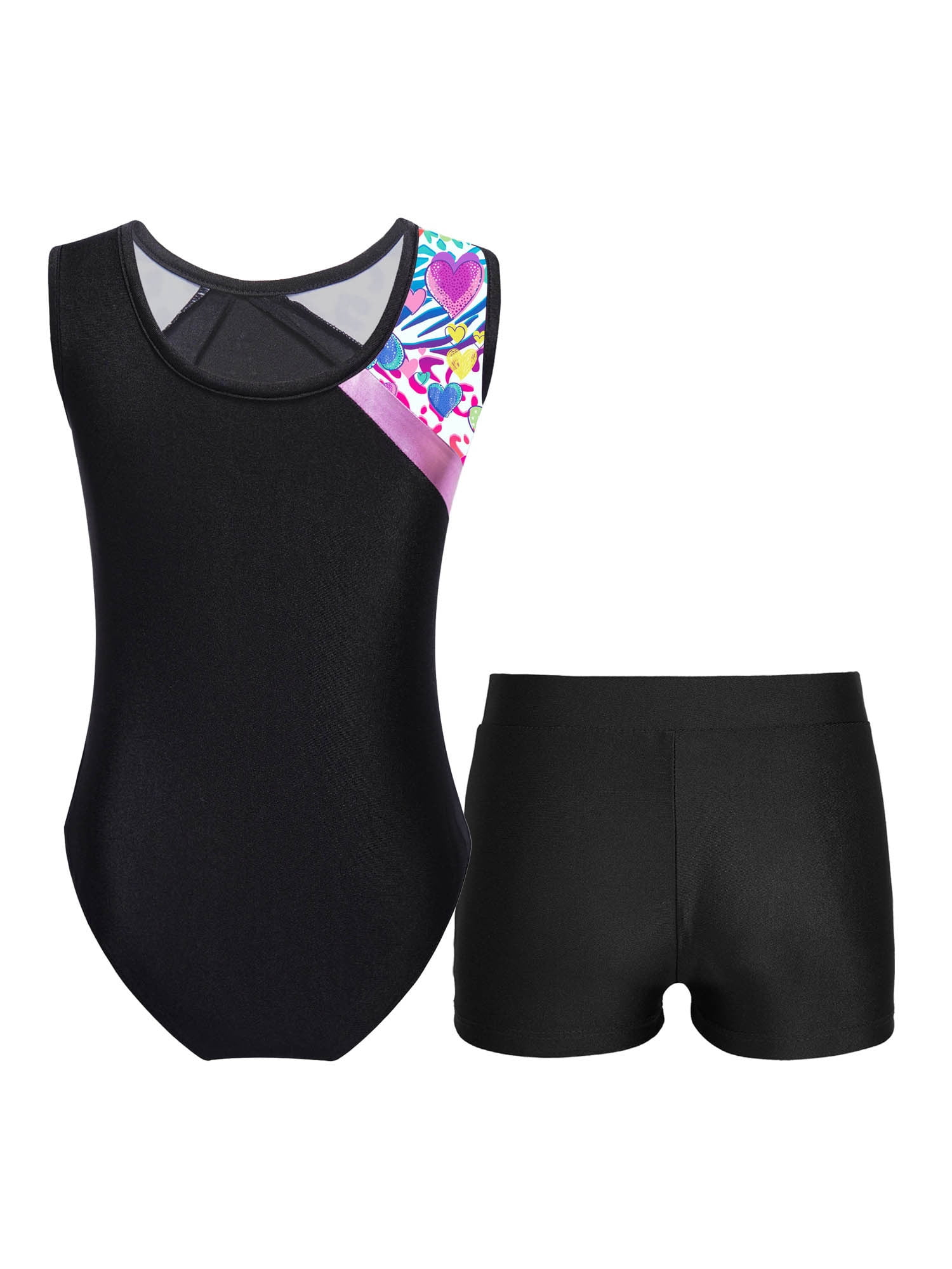 Kaerm Ensembles de sport Justaucorps Gymnastique sans Manches Tenue de patinage combinaison de gym sans Manches pour Enfant Garçon Blanc A 5-6 ans