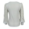 thumbnail image 3 of Generic Womens Long Sleeve Tops Crew Neck Sexy Lace Pullover Tunic Sweaters, 3 of 7
