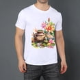 thumbnail image 2 of Men's Graphic TeeFlowers Letter Print T-Shirts Round Neck Short Sleeves Sizes XS-5XL Summer Daily Casual Tops, 2 of 5