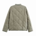 thumbnail image 5 of Women'S Lightweights Quilted Jacket Casual Button Down Puffer Outerwear Leopard Lined Coats with Pockets Gray-Green L, 5 of 9