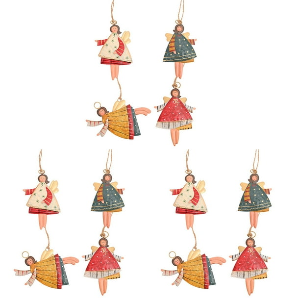 12 Piezas Colgantes de ángel de Baile de Metal Navideño para ÁRbol de Navidad Adornos Colgantes ÁRbol de Navidad Decoraciones de MuñEcas para Fiesta En Casa