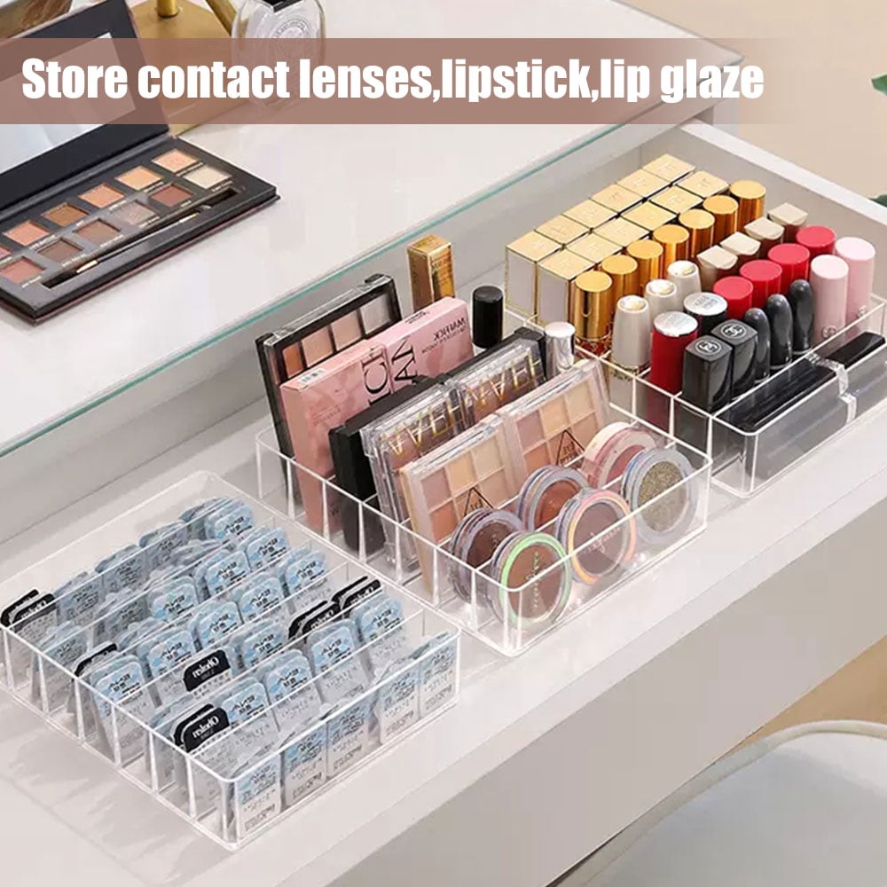 REQO Lidschatten-Make-up-Palette Organizer – 7 Fächer Kosmetik-Organizer Wasserdicht – Transparent Für Schrank & Bad