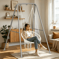 thumbnail image 3 of G TALECO GEAR Hammock Chair Stand, Outdoor Swing Frame, Indoor Swing Chair Not Included, Heavy-Duty Steel 350lbs, Silver, 3 of 7