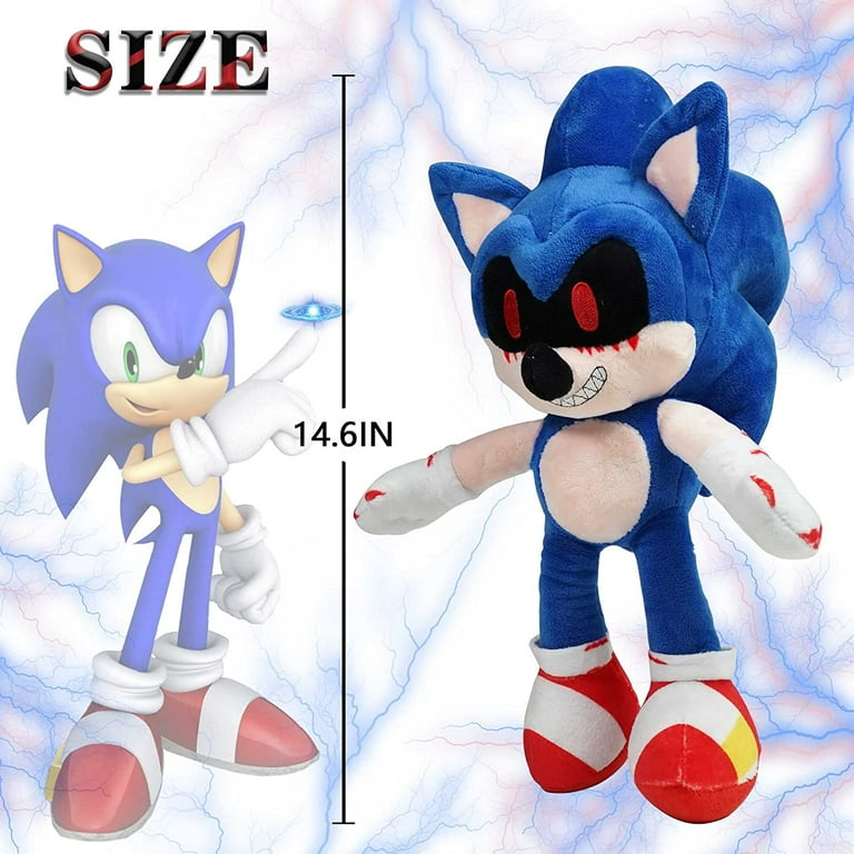 Sonic Exe Plush, New Evil Sonic Plush Doll Ideal Collection for Cartoon  Sonic Fans (1pcs 37cm/14.6 ) 