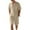 Khaki, variant on Men's Linen Vacation 2-Piece Beach Set, Solid Color Lightweight Button-Down Pocket Shirt and Elastic Waist Shorts, Summer Outfit For Holiday,Army Green,L