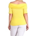 thumbnail image 2 of eVogues Women's Short Sleeve Off Shoulder Top Yellow, 2 of 6