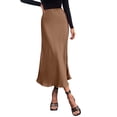 thumbnail image 2 of STAOEDU Womens Satin Skirts Casual Silk Midi Skirt High Waisted Long Skirts Zipper Elegant Work Skirts, 2 of 6