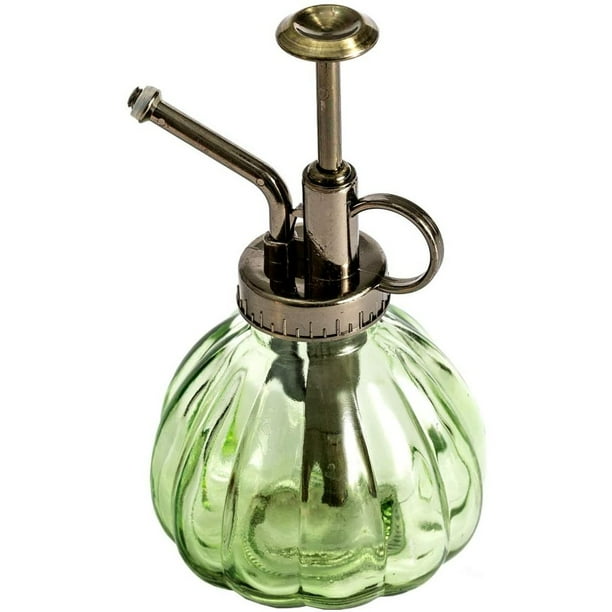 hamacy Plantas de botella de spray de vidrio rojo, estilo vintage de 16 cm de alto con bomba superior de plástico de bronce Botella de spray de una mano para plantas de interior, limpieza