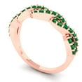 thumbnail image 2 of 0.495 ctw Wedding Band for Women - 14K Rose Gold Simulated Emerald Stackable Eternity Ring, 2 of 6