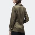 thumbnail image 4 of Women's Spring/Summer Long-Sleeve Satin Top – Slimming Solid-Color Shirt with Lace-Up and Crossover Design, 4 of 7