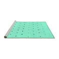 thumbnail image 2 of Ahgly Company Machine Washable Indoor Square Solid Turquoise Blue Modern Area Rugs, 8' Square, 2 of 4