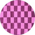 thumbnail image 1 of Ahgly Company Indoor Round Checkered Purple Modern Area Rugs, 3' Round, 1 of 4