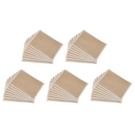 

40Pcs Linen Table Mat Lace Placemat Set Natural Woven Mat Wedding Party Decoration