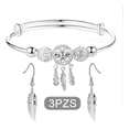thumbnail image 2 of Pulsera Atrapasueños Con Borla De Plumas Y Pendientes Mujer Xtellar plateado, 2 of 4