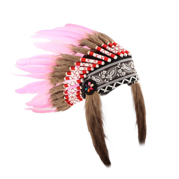 de plumas artificiales Halloween Headsel de disfraces Accesorios de disfraces Decoración Propiedades de la foto de la cabeza de la cabeza para Rosa