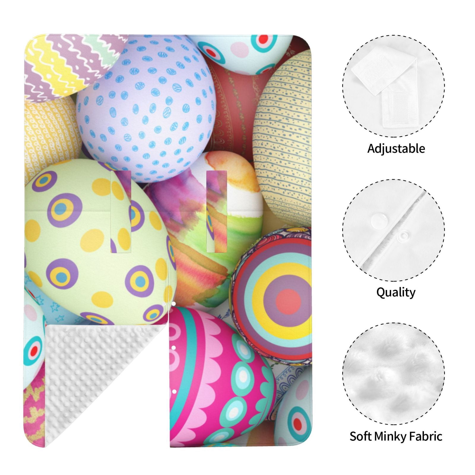 Naloa Colorful Easter Eggs Baby Car Seat Cover, Breathable Baby Carrier Cover, Multiuse Baby Carrier Cover & Nursing Breastfeeding Cover