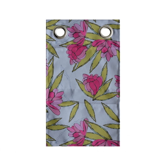 Floral Hanging Pocket Organizer, Cartoon Style Illustration of Flowers, Printed Polyester Storage Bag with Pockets, 9" x 27", Ceil Blue Pink Green