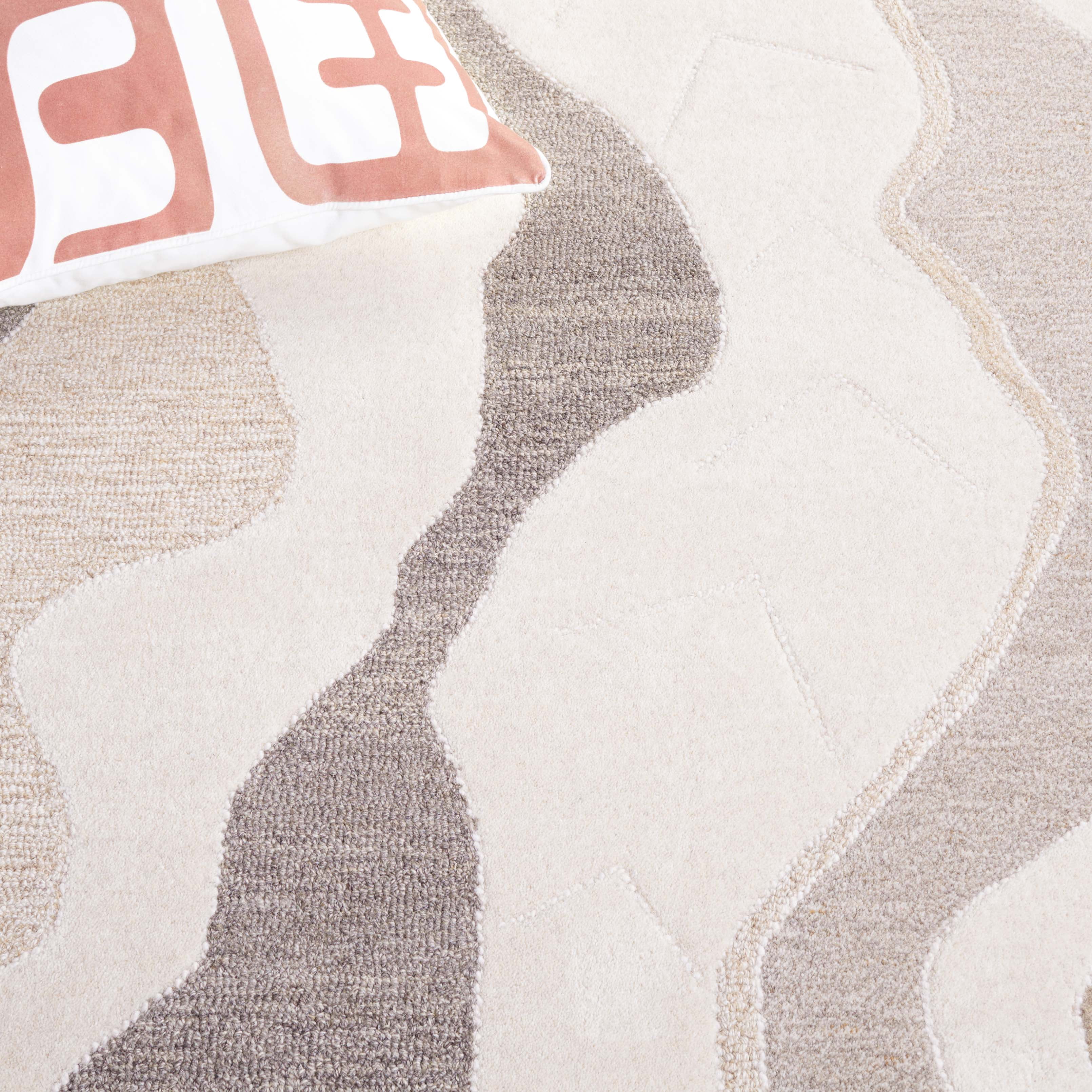 SAFAVIEH Rodeo Camillo Abstract Wool Area Rug, Ivory/Gray, 5' x 8'