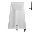 thumbnail image 6 of Streamline NAL-5400-CH 60 in. x 30 in. Acrylic Left-Hand Drain Alcove Bathtub in Glossy White With External Drain in Polished Chrome, 6 of 10