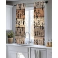 thumbnail image 5 of Brown Beige Sheer Curtains 39 Inch Length 2 Panels Set for Living Room/Bedroom, Rustic Farmhouse Dog Paw Vintage Kitchen Curtains Grommet Semi-Sheer Curtains Drapes Window Treatments 27.5"x39"x2, 5 of 7
