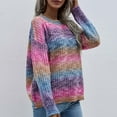 thumbnail image 5 of AOOCHASLIY 2023 Womens Sweater Women's Fashion Pullover Stripe Round Neck and Winter Long Sleeved Sweater Top Women, 5 of 5