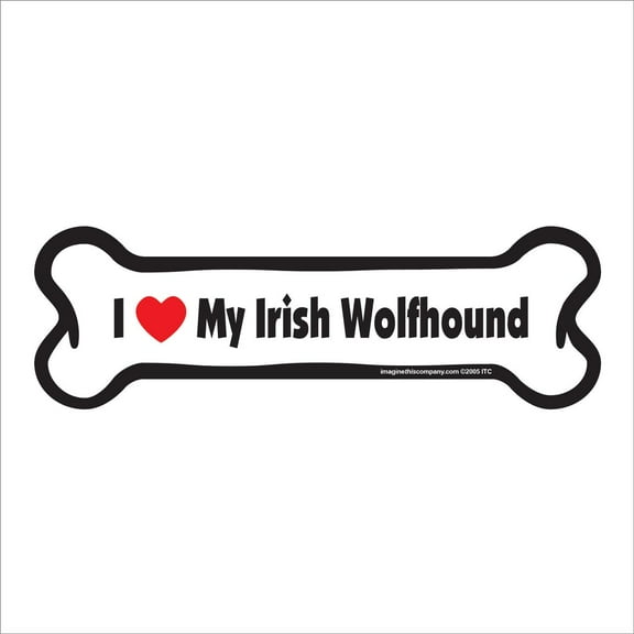 I Love My Irish Wolfhound Bone Magnet
