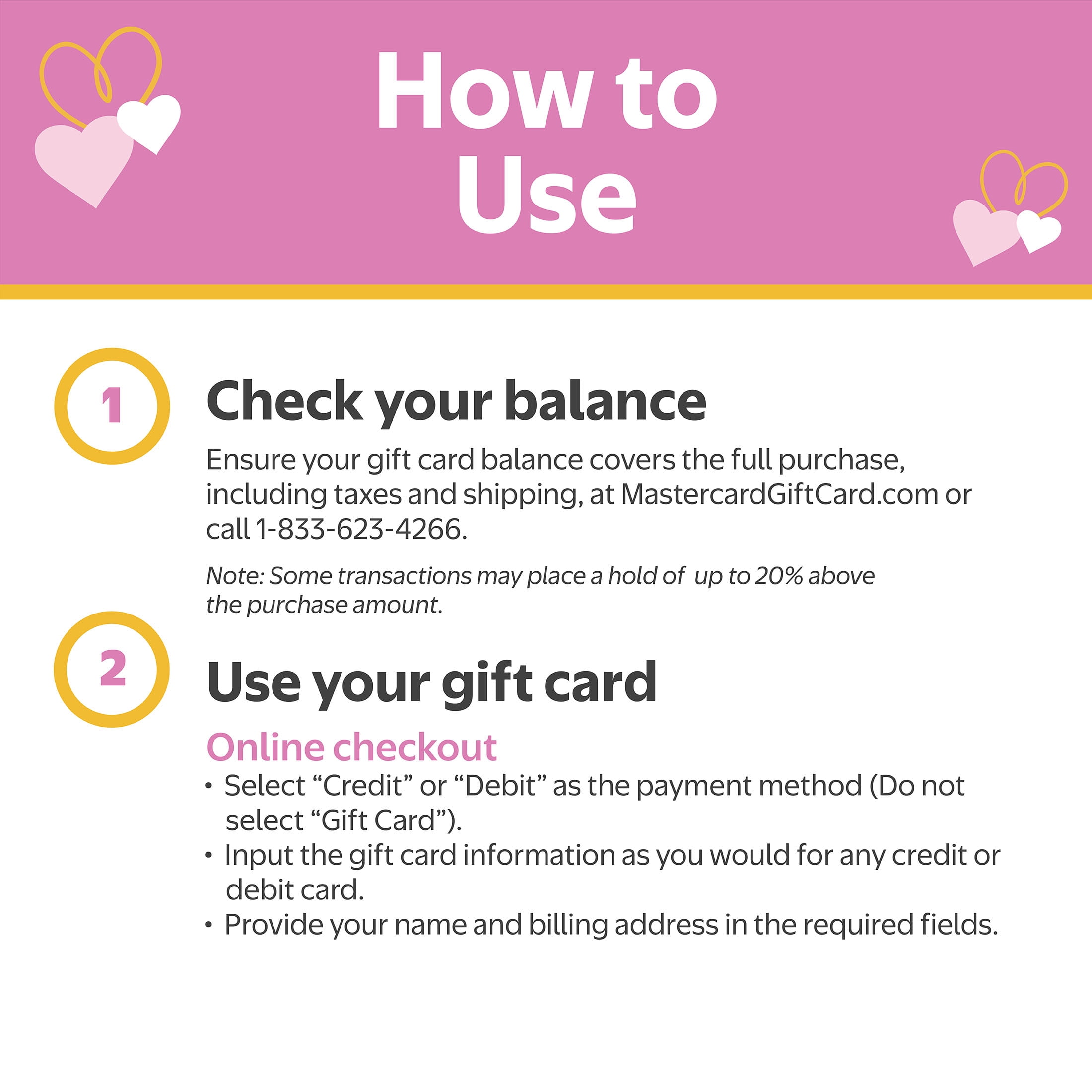 Mastercard® $20-$500 eGift Card Pink Love (Plus $6.84 Purchase Fee) [Email Delivery]