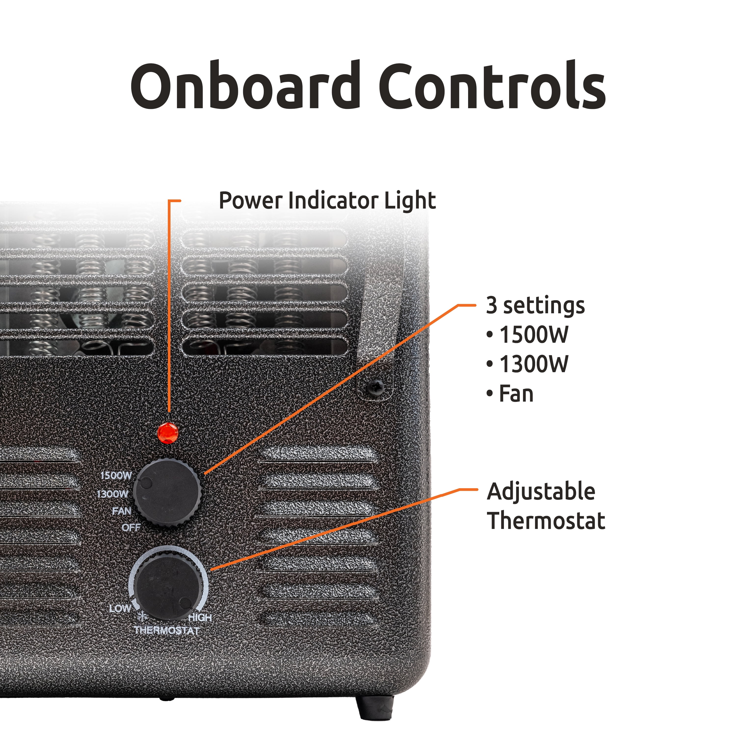 EZ-Heat Milkhouse Style Utility Space Heater with Adjustable Thermostat, Grey