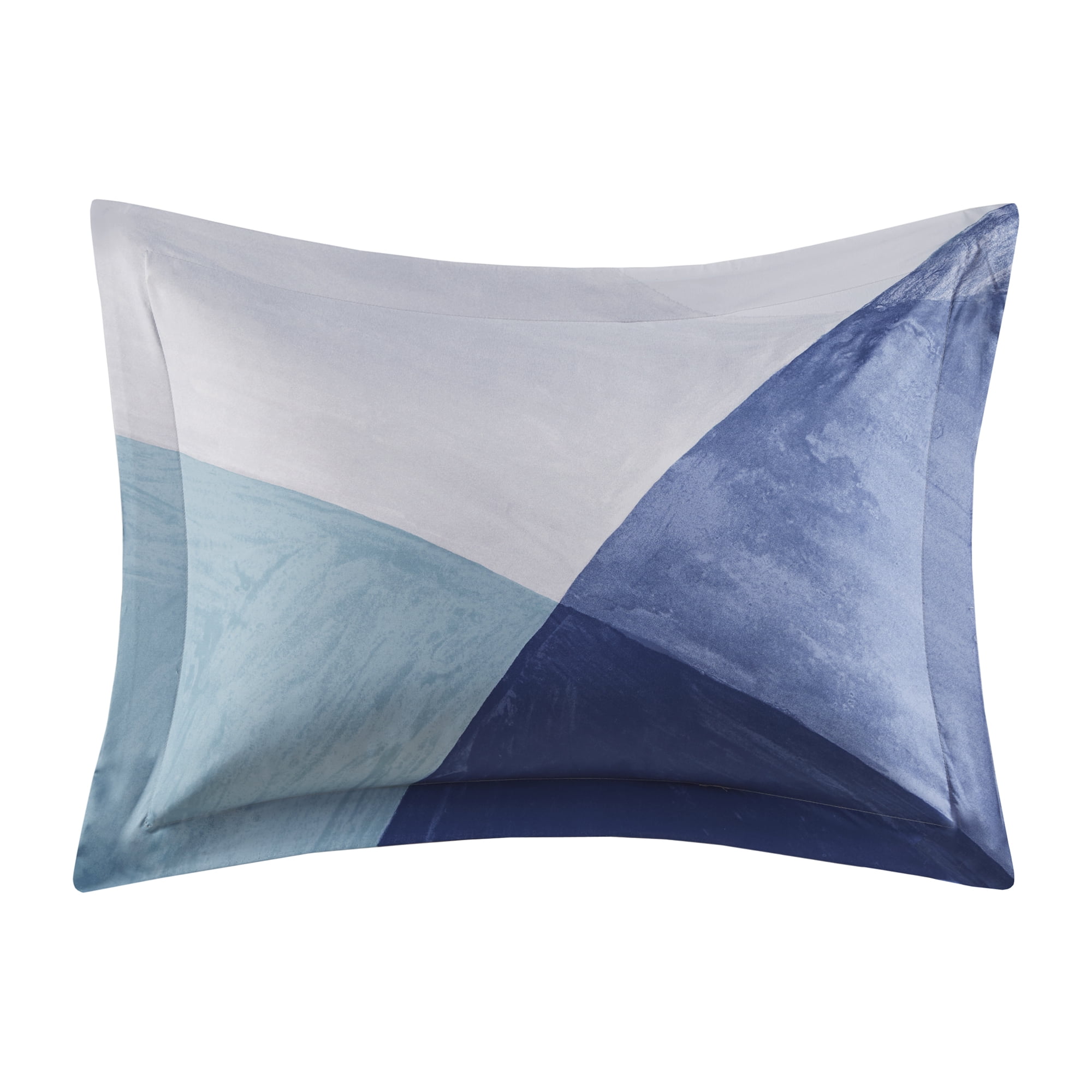 Mainstays 10 Piece Blue Color Block Bed in a Bag Comforter Set with Sheets, King