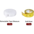 thumbnail image 3 of 2pcs Soft Tape Measure Set 200cm/79" Double Side Retractable Measuring Ruler for Body Cloth Sewing, White Multicolor, 3 of 5