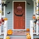 thumbnail image 5 of Señal de bienvenida de Halloween para decoración de puerta delantera, corona redonda de madera para colgar en la pared para fiesta navideña, 5 of 5