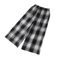 thumbnail image 2 of Kiijoy Girls Casual Plaid Pants Cotton Baggy Straight Pull On Palazzo Pants, Sizes 5-14, 2 of 8