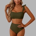 thumbnail image 5 of Tauxra High Waisted 2 Piece Swimsuits for Women, Backless Tummy Control Bathing Suits with Removable Pads Solid Color, 5 of 5