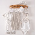 thumbnail image 2 of Gibobby 0-3 Months Newborn Infant Fall Winter Romper Set 7Pcs Boy Girl Clothes Unisex Infant Clothes Set Newborn Outfits Set Infant Winter Clothes Set,Khaki, 2 of 4
