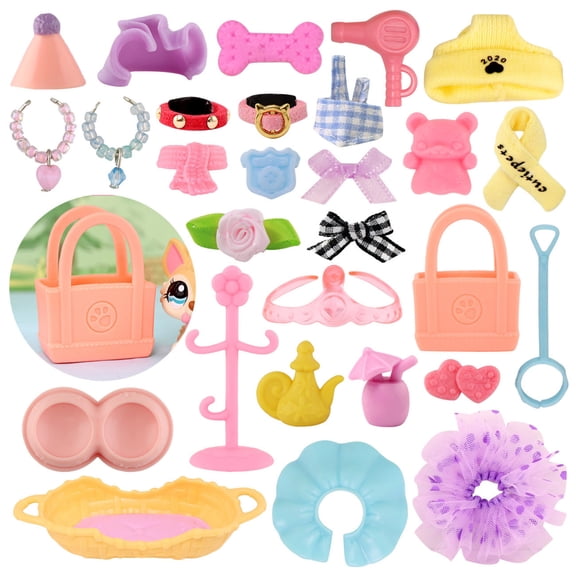 Random 15pcs Mini Accessories for lps Little Pets,Random Miniature Accessories Set
