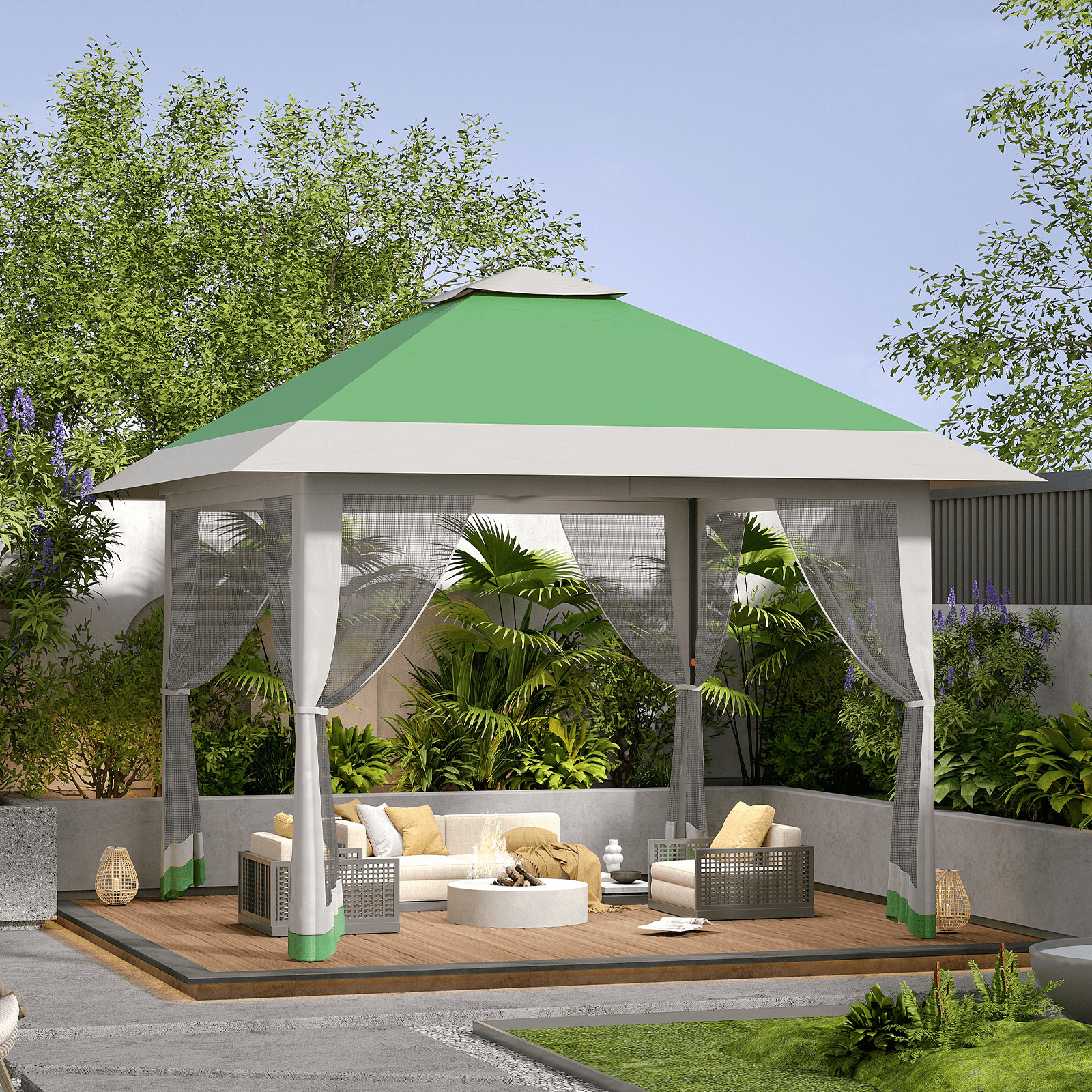 GOGRANT 13 x 13 Pop-Up Gazebo, Adjustable Height, Mesh Cover