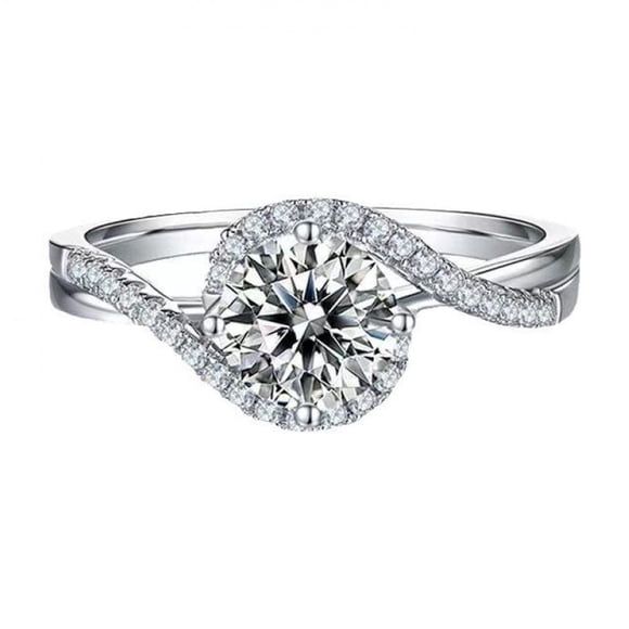 Platinum plated Ring for Women 2025 1 Karat Cubic Zirconia Engagement Rings Promise Wedding Jewelry Gift for Her
