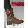 thumbnail image 6 of Women's Extra Wide Width Ankle Boots True Plus Size Wide Foot Low Heeled Slouchy Booties Comfort Riding Combat Rivet Short Boots for Women., 6 of 7