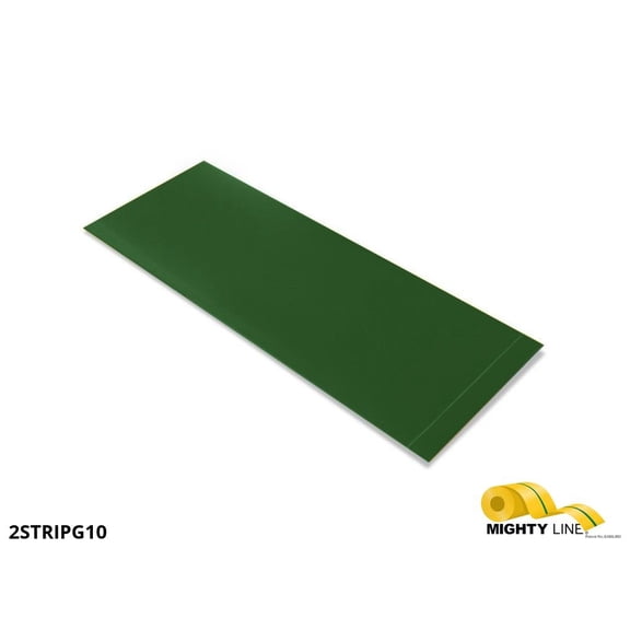 Green Mighty Line Safety Floor Tape Segments, 2" by 10, pack of 100